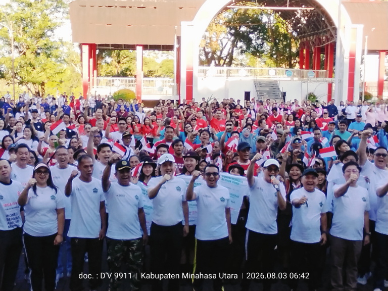 Jalan Sehat Buka Rangkaian HUT ke-81 RI di Minut, Joune Ganda Luncurkan Program Aksi Iklim untuk Pemuda
